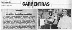 Article de presse Les Cafs d'Antan La Provence 30 Janvier 2005